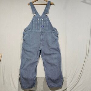 Big Smith Mens Hickory Stripe Bib Overalls Blue White 44x30 94031HS9 Workwear